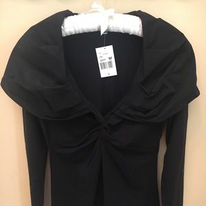 CAbi Taffeta and Knit Cinema Opera Top